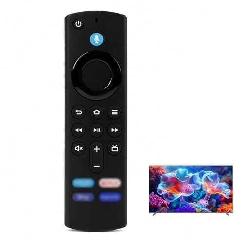 Aplicable a Mando a Distancia por Voz de Repuesto para Fire TV Stick (2ª/3ª Generación, Lite, 4K, 4K MAX), Smart TV Cube (2ª/3ª Generación), Bluetooth, Función de Voz y 4 Botones Programables