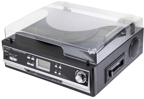 Technaxx Bluetooth 2.0 digitalizzatore di dischi e cassette TX-22+ con lettore di cassette integrato e altoparlanti stereo – File musicali MP3/WMA, 3 velocità, AUX-IN, archiviazione su scheda USB/SD