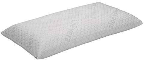 Pikolin Home Pack 2 Almohadas Viscoelásticas Aloe Vera, Doble Funda, Hilo Color Plata, Firmeza Media, para Dormir Boca Arriba o Cambiando de Postura