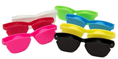SPORTS WORLD VISION 12PC Kontaktlinsenbehälter im Sonnenbrillen-Design | Flacher Farbiger Kontaktlinsenbehälter mit Klappdeckel | Reisefreundliche Kontaktlinsenlösungsbox in Mehreren Farben