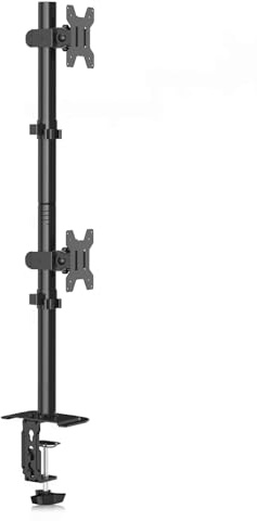 Bracwiser Vertikale Doppelmonitorhalterung für 13-27-Zoll-LCD-LED-Monitor Computer-PC-Bildschirme, Klemmenmontage, voll einstellbare Schreibtischhalterung. MD7802