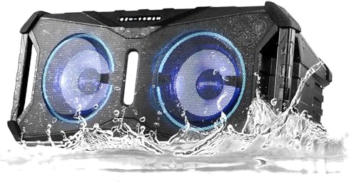 Gemini SOSP-8BLK - Aktiver Bluetooth Speaker - 400 Watt - LED Beleuchtung - Wiederaufladbarer Akku - IP67