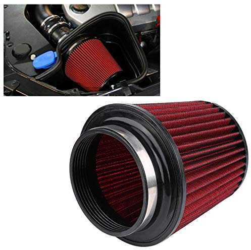 Filtre à air universel, nettoyeur de filtre à air à cône rond d'admission d'air d'admission d'air à haut débit de Modification universelle de voiture pour tous les modèles(100 mm)