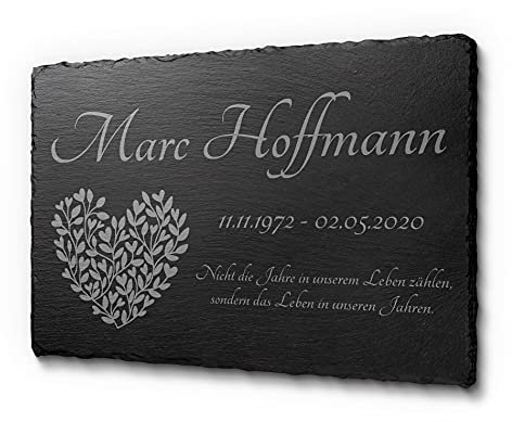 CHRISCK design Gedenkstein für Menschen mit schönen Motiven | Grabstein mit schönen Motiven und Einer schönen Gravur | Schöne Grabtafel in 30 x 20 cm