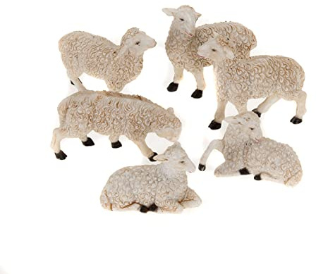 Holyart Weihnachtskrippen: Schafe, Set 6-teilig, für 10 cm Krippe