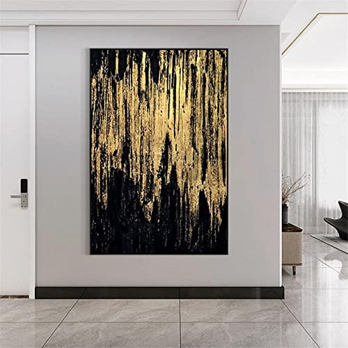 Abstrakte Leinwand Malerei Schwarz Gold Ölgemälde Bild Moderne Wandkunst Wohnkultur Abstrakte Kunst Für Wohnzimmer Dekor 70x100 cm Rahmenlos