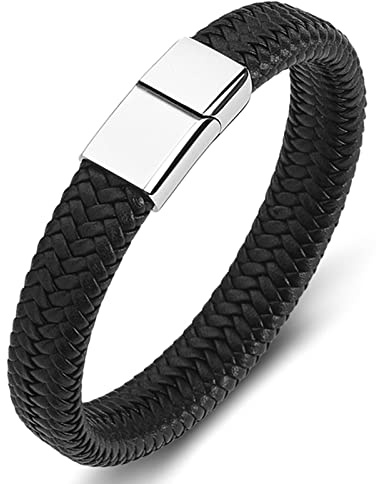 Dsnyu Armreif für Herren, Bunt Herren Armbänder mit Magnet Verschluss, Einfacher Stil Punk Armband Leder für Verlobter