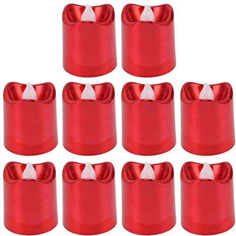 Flammenlose LED-Teelichter Rot 12 Stück - Goldenes Warmes Licht für Weihnachten, Hochzeit, Geburtstagsfeier und andere Festivalempfehlungen | Rote flammenlose LED-Teelichter für Weihnachtsfeier und Party Batteriebetrieben mit warmem goldenem Licht