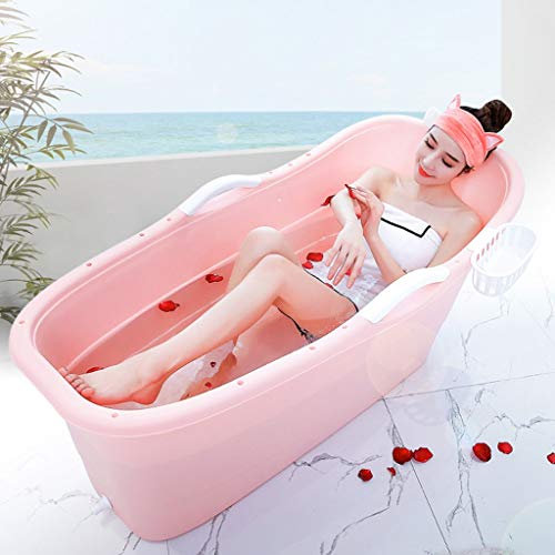 Tragbare Badewanne Erwachsener Ganzkörper-große Badewanne Erwachsenes Badefass Badezimmer Tragbarer Duscheimer Freistehende Ecke Dickerer Kunststoff Einfacher Abfluss Badewanne Einweichen (Size : 1.36