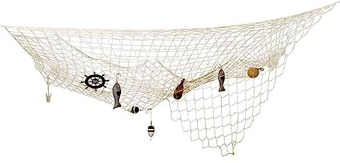 HFYMXNB Fischernetz Deko,Fischerei Dekorative,Mediterranen Stil,Für Partywände Hochzeitsdekoration zu Hause Fotodekoration,100 x 200cm