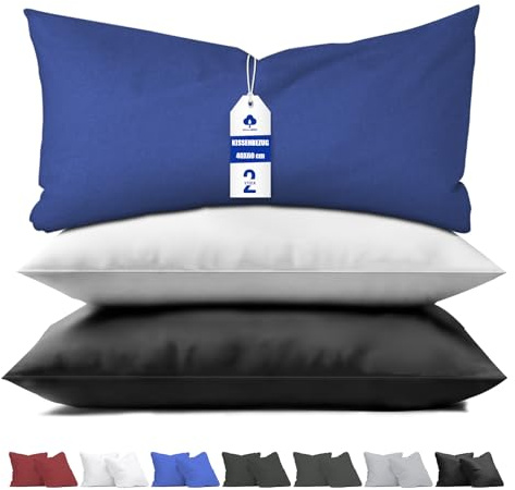 AboveBED Coppia Federe Letto 40x60 Set da 2, Blu, Federa Cuscino in Microfibra Anallergici Fodere, Rettangolo Antiacaro 100% Poliestere, Traspirante, Copri Cuscino Letto 40 x 60