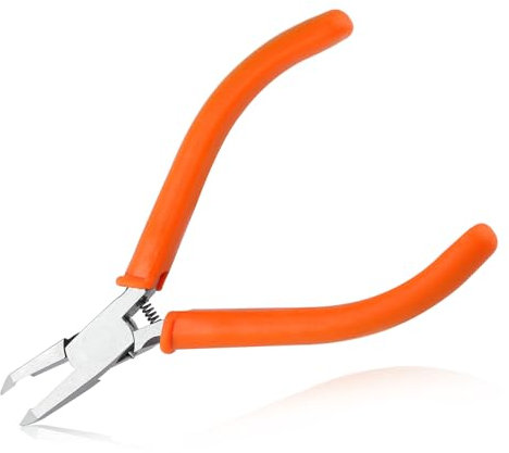 LEONTOOL Kleine bündig geschnittene Seitenschneider, 38 Grad abgewinkelte Spitze, 11,4 cm, federbelastet, Präzisions-Seitenschneider, Diagonaldrahtschneider für Elektronik