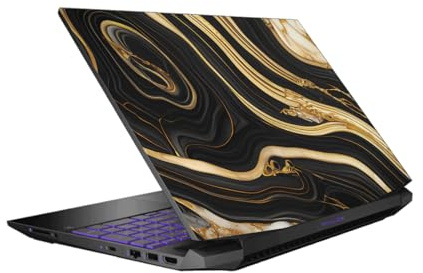Head Case Designs Black and Gold Marble Vinyl Sticker Skin Decal Cover Compatible with HP Pavilion 15.6 15-dk0047TX