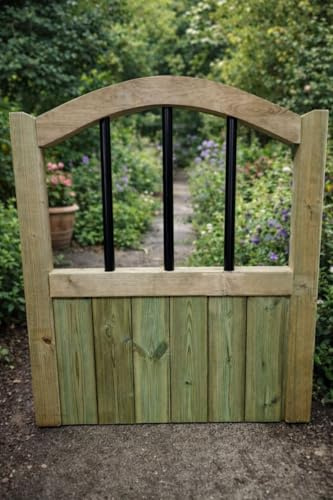 Wooden Garden Gate Pedestrian Gate Wooden Pressure Treated 3ft 90cm, (90cm High x 60cm Wide x 5cm Deep)