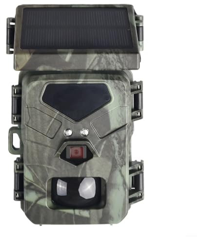 CARMOTTER Wildlife Camera, 1080P 20MP Trail Camera Outdoor Solar Powered for Night Vision Wildlife Camera,IP66 Waterproof Surveillance Camera for Wildlife Monitoring