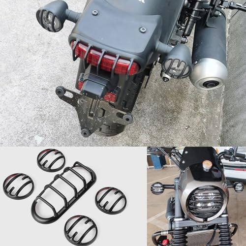 WOOGA Lampen abdeckung für Ho&nda Rebel CMX 250/CMX300/CMX 500 Zubehör 2021 2022 2023 2024 2024 Blinker Licht Rücklicht Abdeckungen Schutz Scheinwerfer Abdeckung (5 Stück-Mattschwarz)