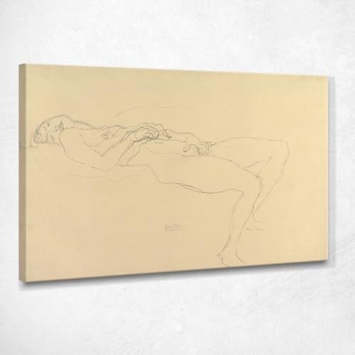 Liegender Akt, Gustav Klimt, kg125, Bild auf Leinwand, 100 x 60 cm
