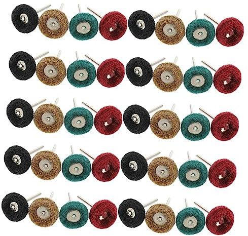 HOMSFOU 40stücke Schleifscheibe-polierschleifscheibe Set Aus Nylon Für Rotationswerkzeuge Mit Farben Rot Gelb Grün Schwarz Zum Polieren Von Metall Und Schmuck