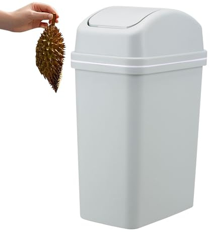 Gacqpli Pattumiera con coperchio basculante, pattumiera con coperchio,Pattumiera alta da 10 litri con coperchio basculante - Pattumiera per bagno a prova di perdite, pattumiera per camera da letto