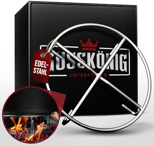 GUSSKÖNIG Edelstahl-Untersetzer 20x20 cm - Ablage für Dutch Oven & Kochgeschirr - Stabiler Untergrund auf Kohlen oder Anderen Hitzequellen bis 600°