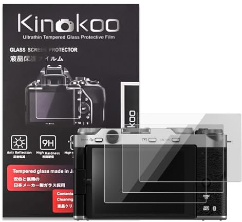 kinokoo Displayschutzfolie für Fuji X-M5/Fuji X-E5 Digitalkamera - 0,25 mm Härtegrad 9H Fuji XM5/XE5 gehärtete Glasfolie – blasenfrei, kratzfest und fingerabdrucksicher (3 Packungen)