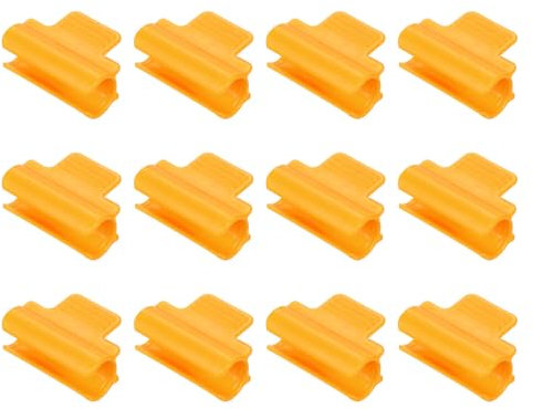 QUARKZMAN 12 Stück Rohr Klammern, 16mm PVC Rohrschellen Rohrhalterung Folienklammern Gartenbögen für Reihenabdeckung, Gewächshaus Kunststofffolie - Orange