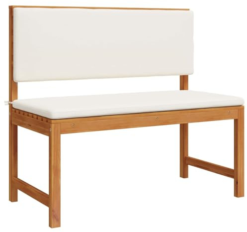 vidaXL Gartenstuhl mit Kissen Braun 100 x 50 x 91cm Massivholz Akazie, Moderne Gartenstuhl, rechteckige Akazienmöbel, haltbarer minimalistischer Platz für Entspannung im Freien
