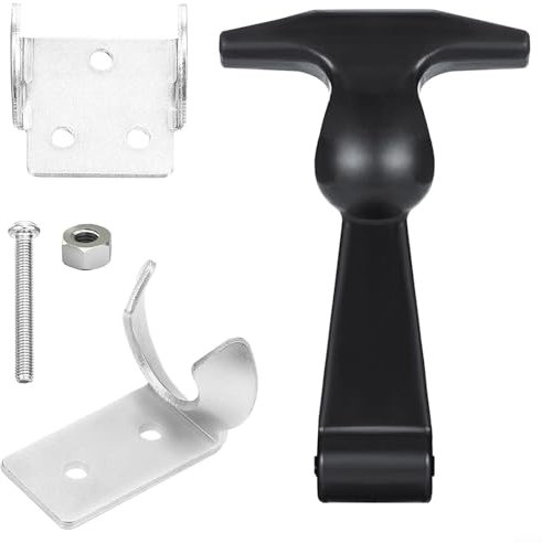 Robusto e pratico sistema di chiusura con maniglia a T da 10,8 cm con parti in gomma e acciaio inossidabile