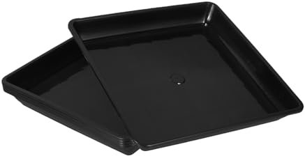 YARNOW Bandeja Cuadrada para Macetas Negra PP 5 Piezas Resistente