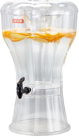 VEVOR Distributore di Bevande, 13 L per Feste, Contenitore di Succhi in Plastica con Rubinetto Antigoccia, Distributori di Tè Freddo, Limonata, Succo d'Acqua, per Ristoranti, Hotel, Feste