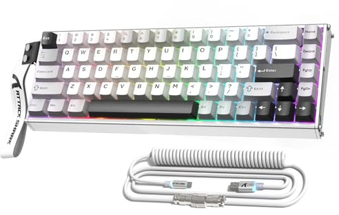ATTACK SHARK X68MAX HE Teclado de Aluminio CNC Completo, 8KHz Rapid Trigger, Accionamiento Ajustable 0.005mm, Gaming RGB Cableado con Interruptor Magnético, Snap Tap,Cable C01Ultral (Blanco Estelar)