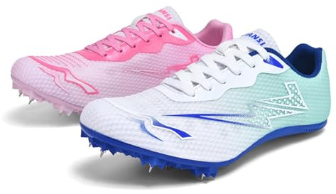 WEJIESS Leichtathletik Spike Schuhe Herren Jugendliche Anti-Rutsch Unisex Leichtathletik Schuhe Atmungsaktive Running Sneakers Sprint Jumping Race Training Schuhe
