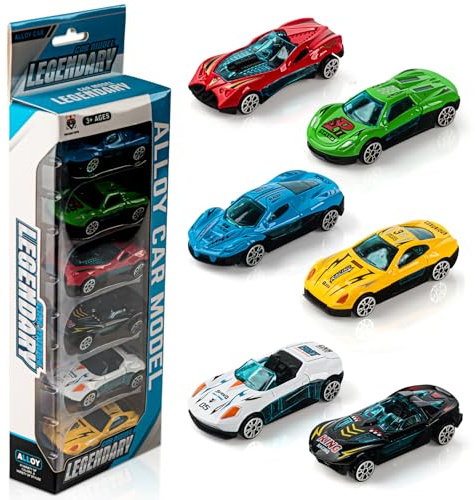 6 Stück Car Spielzeugauto Set, Kleine Autos, Mini Auto Kinder Spielzeug Rennspiele, Racing Car Fans Give Aways, Lightning Spielzeug Geburtstags Geschenk für Mädchen Jungen Kinder ab 3 Jahren