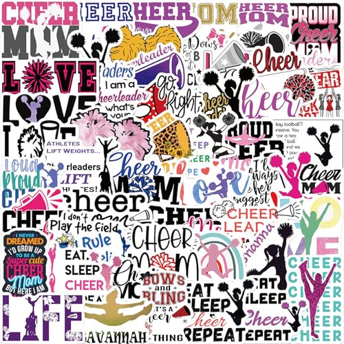 200 Stück Cheerleading Sticker, Vinyl Cheer Sticker für Laptops, Wasserflaschen und mehr, Pinke Cheerleader Geschenke für Mädchen, Teens und Teams