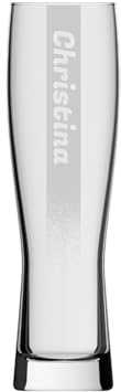 LUXENTU Weizenglas mit Gravur, Name & Hintergrundschatten, 0,3 l, 1 Stück | Personalisiertes Bierglas, Name und Motiv zum Vatertag oder Geburtstag, Spülmaschinenfest