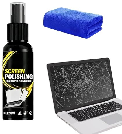 Bildschirmpolierer, Effektive Staubentfernung Mit Handtuch, 50 Ml, Handy-Bildschirmreiniger, LCD-Bildschirmreiniger, Schutzbeschichtungsformel, Für Smartphones, Tablets, Laptops