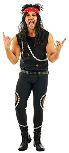 Fun Shack Glam Rock Costume for Men - 80s Rockstar Fancy Dress Outfit - Retro 80s Party Attire for Men, Large