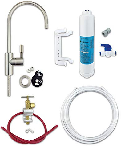 Finerfilters Kit classique de filtre à eau pour lavabo, incl. robinet et accessoires (nickel brossé)