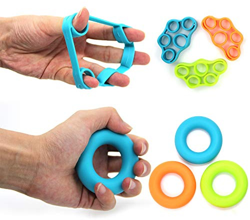 6pcs Finger Stretcher, BetterJonny 3 Resistance Levels Finger Strength Trainer Hand Grip Strengthener for Forearm Exercise Guitar Finger Strengtheners and Rock Climbing