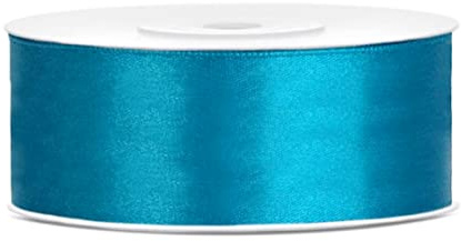Satinband Türkis 25mm x 25 Meter – Schleifenband & Geschenkband, Dekoband für Hochzeit, Geschenkverpackung, Basteln & Deko, Türkises Band