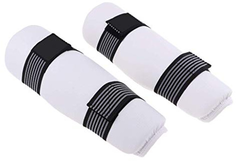 Inzopo Protège Avant-Bras/Protège Tibias Intérieur Doux en EVA, Équipements de Protections pour Combat Entraînement Résistant Boxe Taekwondo Blanc S