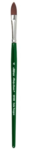 Silver Brush Limited 2510S4 Ruby Satin Katzenzungenpinsel für Flüssige und Fließende Acrylfarben, Pinsel in Größe 4, Acrylfarben Pinsel mit Kurzem Griff