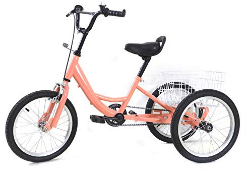 Fetcoi Barncykel, 16 tum, flickor, pojkar, barn, trehjuling, 3 hjul, en växel, cykel för barn från 7–10 år
