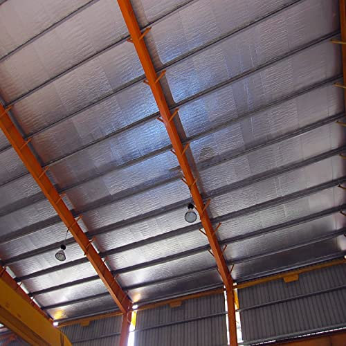 Aluminium Dampfsperrfolie Dampfsperre Dach Innen Dampfsperre zur Dämmung Dampfsperrfolien zur Dachisolierung Dach dampfsperre sauna Dampfsperren,Dachisolierung Selbstklebend (Size:1x15m/3.2x49.2ft)