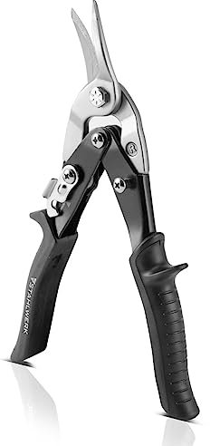 STAHLWERK Robuste Profi-Blechschere rechtsschneidend Konturen- und Handblechschere aus Chrom-Vanadium Stahl für Bleche bis 1,25 mm