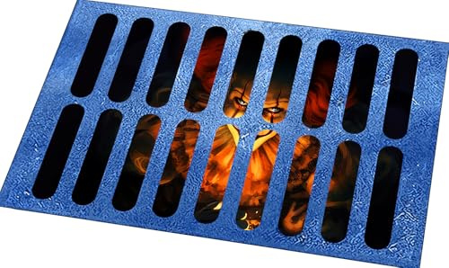 Anguxer Halloween Fußmatte 3D Clown – Gruselige, rutschfeste Fußmatte, 40x60 cm, Realistische Kanalisation Clown Deko für Eingang, Bad, Indoor & Outdoor, Waschbar, Lustige Halloween Teppich (B)