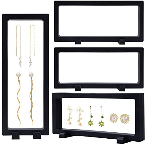 Dalababa 4 Pcs Cadre de Présentation Flottant Support de Présentation Anti-Poussière Boîte de Rangement pour Bijoux pour Exposer des Timbres, des Pièces, des Médailles, des Bijoux, 23x9x2cm