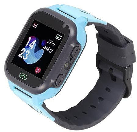 Kinder-Smartwatch, 2G-GPS-Tracker, Kinder-Telefon-Smartwatch mit SOS, SMS, 2-Wege-Anruf, Taschenlampe, Klassenzimmermodus, 1,44-Zoll-Farb-Touchscreen-Armbanduhr für (Blau)