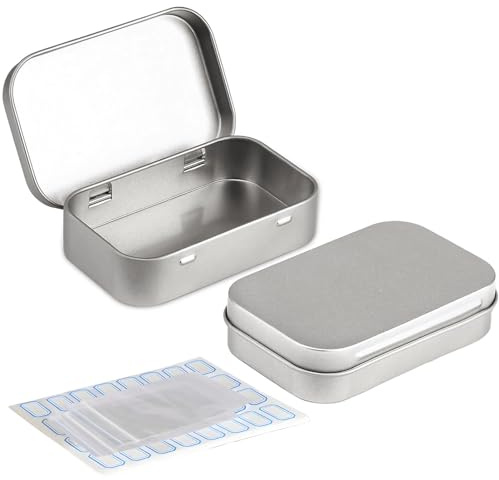 DARUITE Blechdose mit Deckel, Kleine Klappdeckelbox Rechteckig, 2 Stück | Ideal zur Aufbewahrung von Bastelmaterial, Bonbons, Perlen, Knöpfen, Diamond Painting, Reisen und Zuhause
