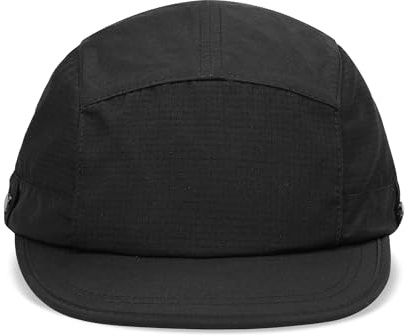 Clakllie Schnell trocknende Baseballkappe, 5 Paneele, flache Krempe, unstrukturierte Papa-Hut, Urban Street Trucker, Snapback-Hut, Laufmütze, CDUK-WBQSG1, Schwarz, Einheitsgröße